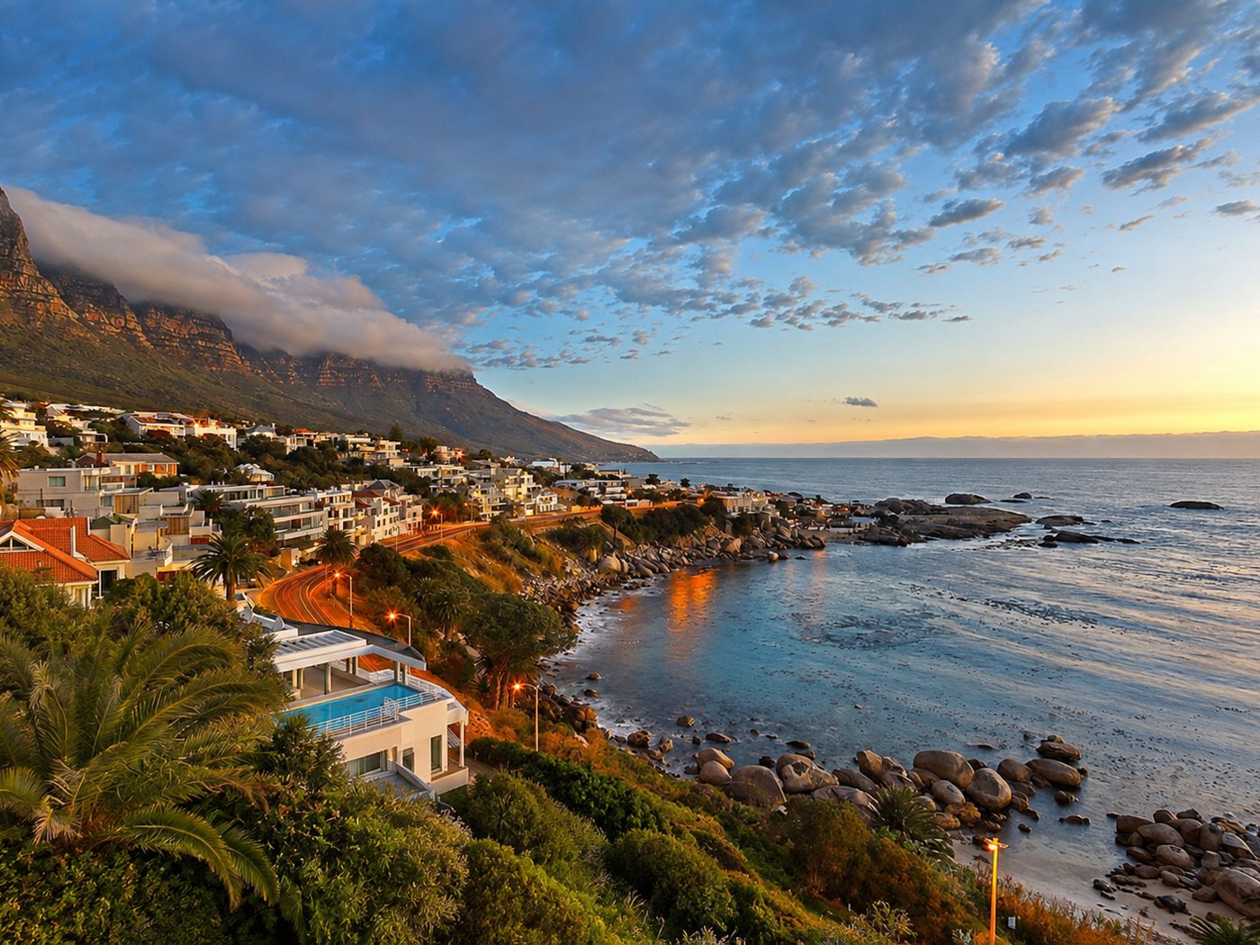 Atlantic Seaboard coastline at golden hour