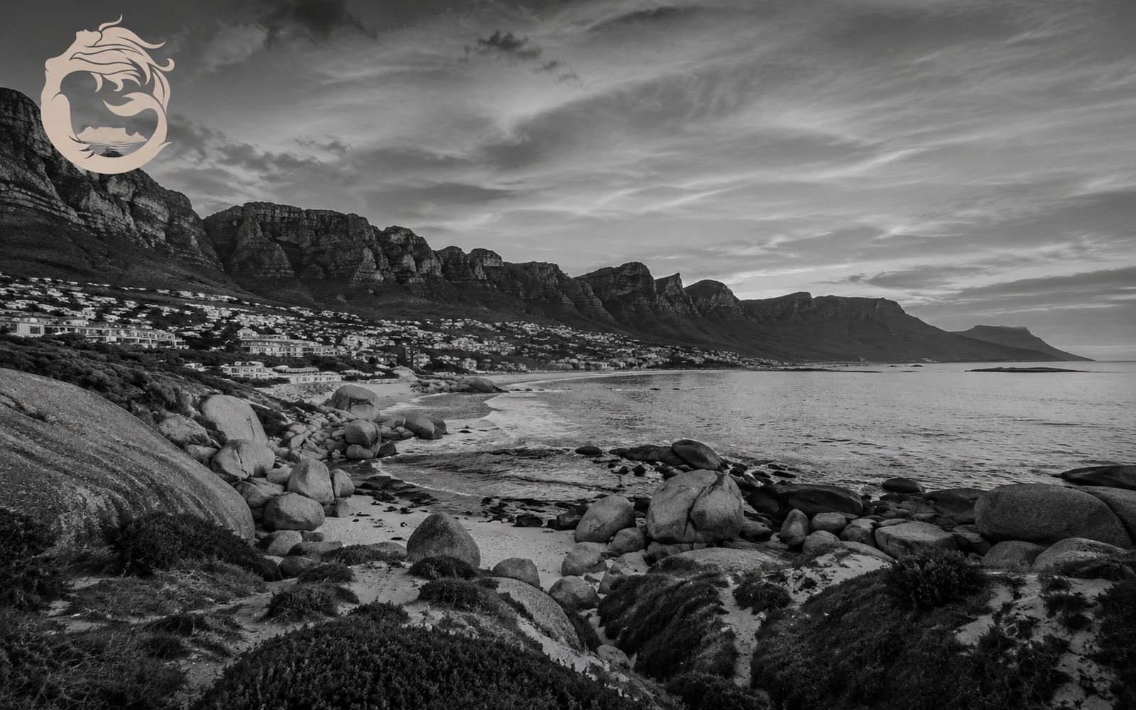 Cape Town's Atlantic Seaboard coastline at dusk